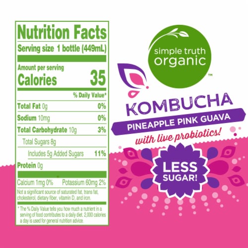 Simple Truth Organic™ Pineapple Pink Guava Kombucha Perspective: left
