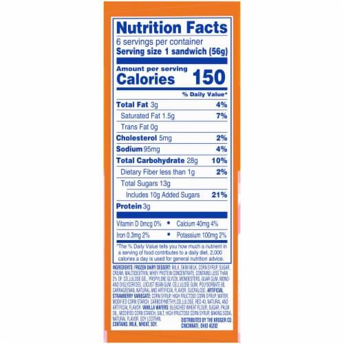 Kroger® Strawberry Cheesecake Frozen Dairy Dessert Sandwiches Perspective: left