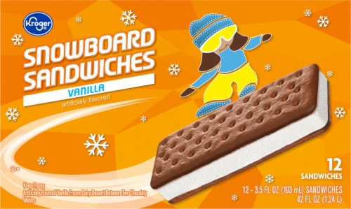 Kroger® Vanilla Ice Cream Snowboard Sandwiches Perspective: left
