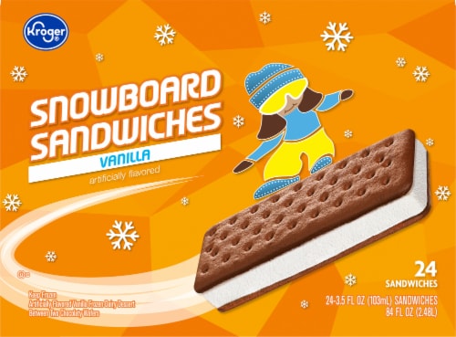 Kroger® Vanilla Ice Cream Snowboard Sandwiches Perspective: left