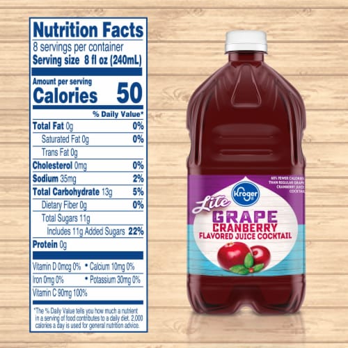 Kroger® Lite Grape Cranberry Flavored Juice Cocktail Perspective: left
