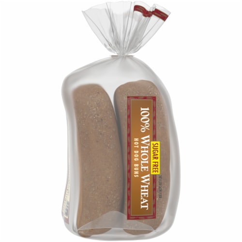 Western Hearth® Sugar Free 100% Whole Wheat Extra Large Hot Dog Buns Perspective: left