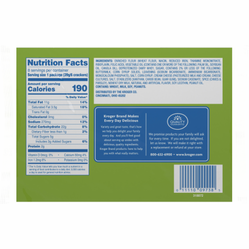 Kroger® Cream Cheese & Chive Sandwich Crackers Perspective: left