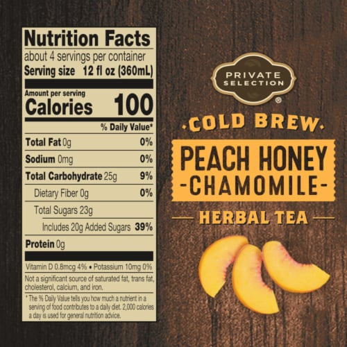 Private Selection® Cold Brew Peach Honey Chamomile Herbal Tea Perspective: left