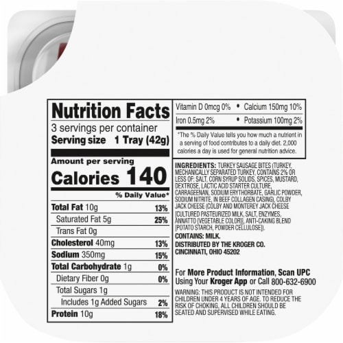 Kroger® Colby Jack Cheese & Turkey Sausage Snack Kit Perspective: left