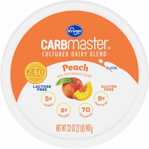 Kroger® CARBmaster® Peach Lactose Free Yogurt Tub Perspective: left