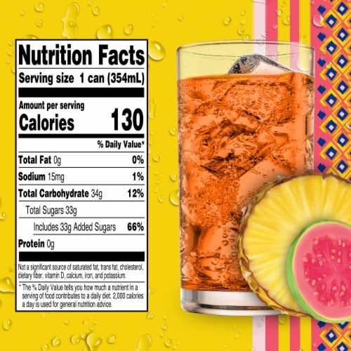 Kroger® Mercado Tropical Pineapple Guava Soda Cans Perspective: left
