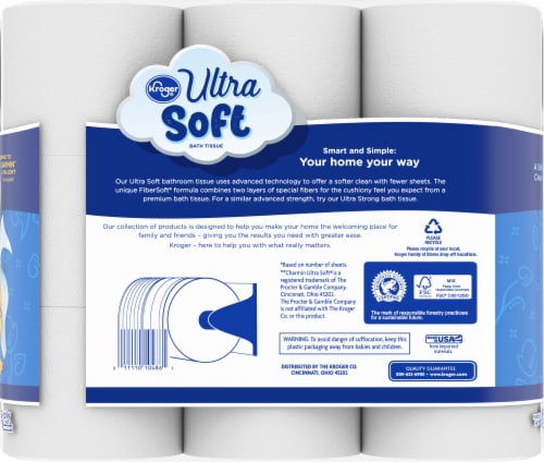 Kroger® Ultra Soft Toilet Paper Mega Roll Perspective: left