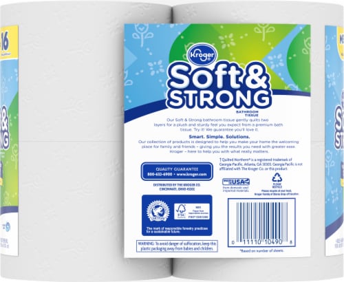 Kroger® Soft & Strong Toilet Paper Mega Roll Perspective: left