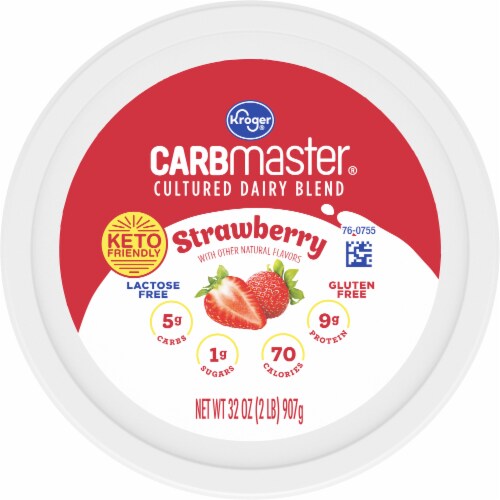 Kroger® CARBmaster® Strawberry Lactose Free Yogurt Tub Perspective: left