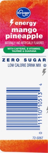 Kroger® Energy Zero Sugar Mango Pineapple Drink Mix Packets Perspective: left