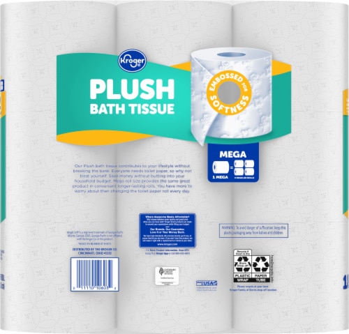 Kroger® Plush Toilet Paper Mega Roll Perspective: left