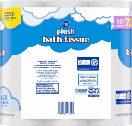 Kroger® Plush Toilet Paper Mega Roll Perspective: left
