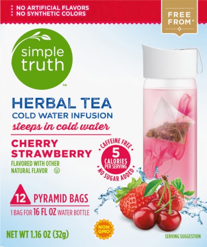 Simple Truth™ Cherry Strawberry Herbal Pyramid Tea Bags Perspective: left