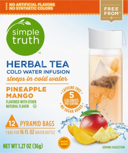 Simple Truth™ Pineapple Mango Herbal Tea Cold Water Infusion Perspective: left