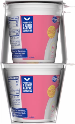 Kroger Carbmaster Strawberry Banana Low Fat Yogurt Cups Perspective: left
