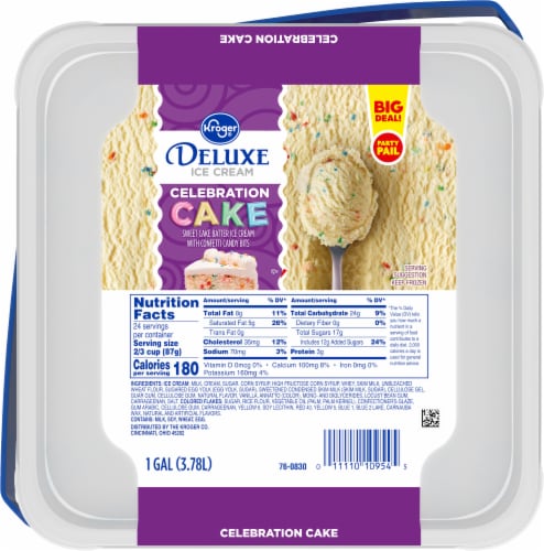 Kroger® Deluxe Celebration Cake Ice Cream Party Pail BIG DEAL! Perspective: left