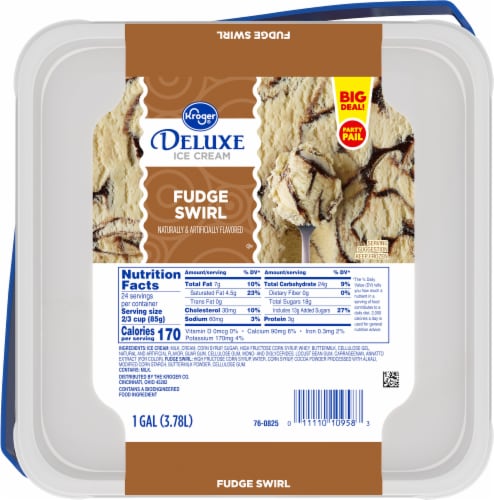 Kroger® Deluxe Fudge Swirl Ice Cream Party Pail BIG DEAL! Perspective: left