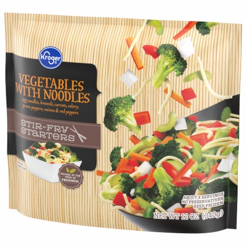 Kroger® Stir-Fry Starters Frozen Vegetables with Noodles Perspective: left