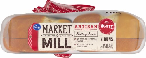 Kroger® Market & Mill® Artisan White Hamburger Buns Perspective: left