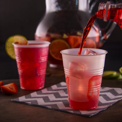 Smart Way Translucent Ribbed Plastic Cups Perspective: left