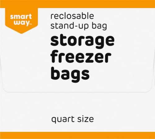 Smart Way™ Reclosable Quart Storage Freezer Bags Perspective: left