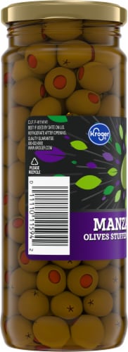 Kroger Manzanilla Olives Stuffed with Pimiento Perspective: left