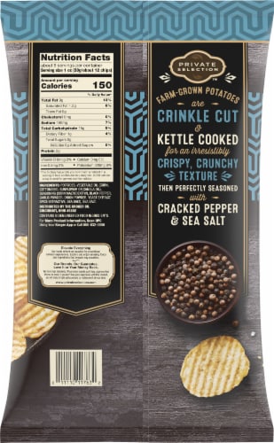 Private Selection® Sea Salt & Pepper Crinkle Cut Kettle Chips Perspective: left