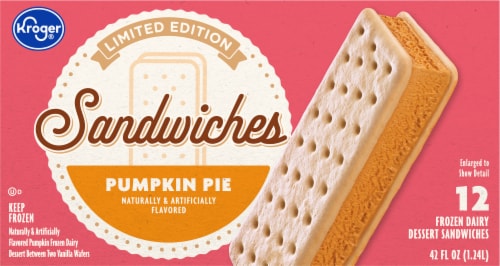 Kroger® Limited Edition Pumpkin Pie Ice Cream Sandwiches Perspective: left
