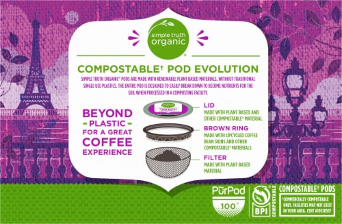 Simple Truth Organic® French Roast Dark Roast Coffee Pods Perspective: left
