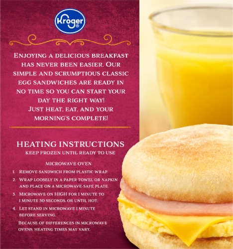 Kroger® Ham Egg and Cheese English Muffin Breakfast Sandwich Perspective: left