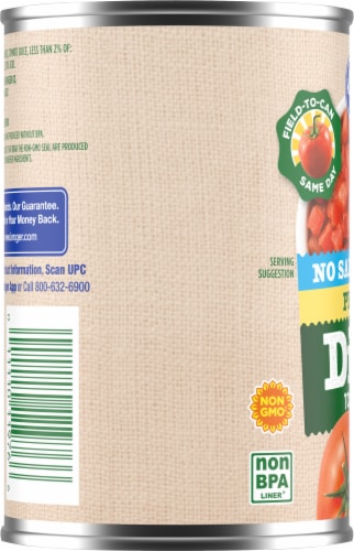 Kroger® No Salt Added Diced Petite Tomatoes Perspective: left