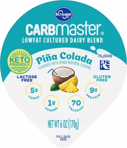 Kroger Carbmaster Pina Colada Low Fat Yogurt Cup Perspective: left