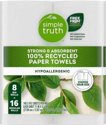 Simple Truth® 100% Recycled Big Paper Towels Perspective: left