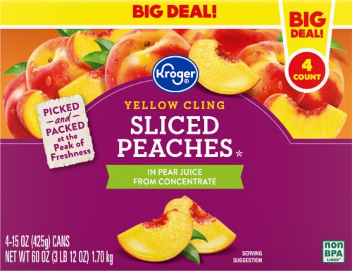 Kroger® Canned Yellow Cling Sliced Peaches BIG DEAL! Perspective: left