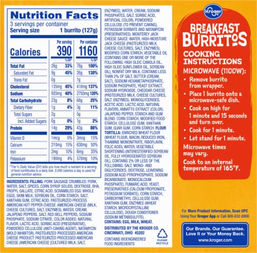 Kroger® Sausage, Egg & Cheese Breakfast Burrito Perspective: left