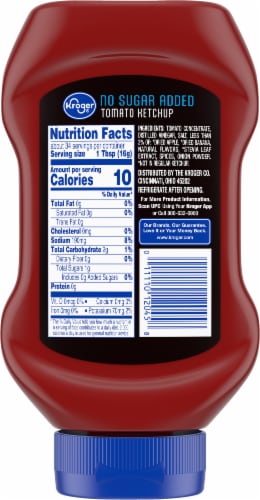 Kroger® No Sugar Added Tomato Ketchup Perspective: left