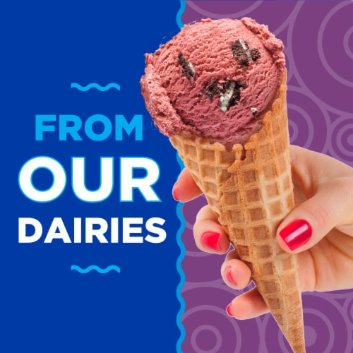 Kroger® Deluxe Black Raspberry Cookies & Cream Ice Cream Tub Perspective: left