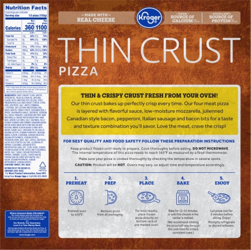 Kroger® Four Meat Thin Crust Frozen Pizza Perspective: left