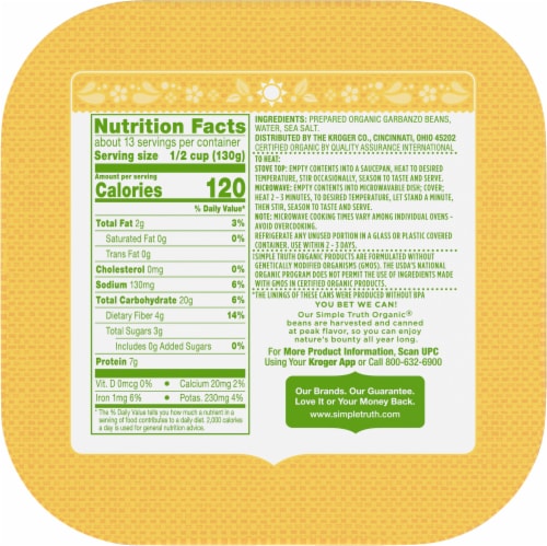 Simple Truth Organic® Garbanzo Beans Big Deal! Perspective: left