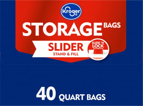 Kroger® Stand & Fill Quart Slider Storage Bags Perspective: left