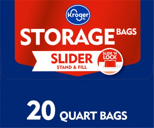 Kroger® Stand & Fill Quart Slider Storage Bag Perspective: left