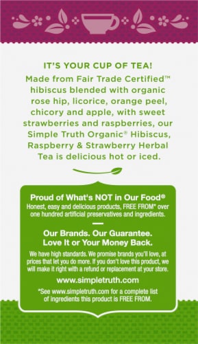 Simple Truth Organic® Hibiscus Strawberry Raspberry Tea Perspective: left