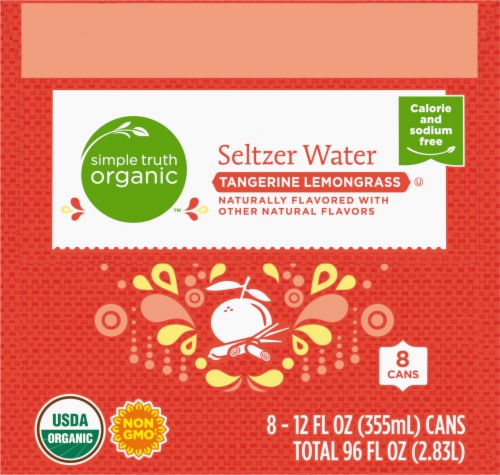 Simple Truth Organic™ Tangerine Lemongrass Seltzer Water Perspective: left