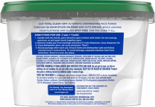 Kroger® Total Clean with Oxy Dishwasher Detergent Pods Fresh Scent Perspective: left