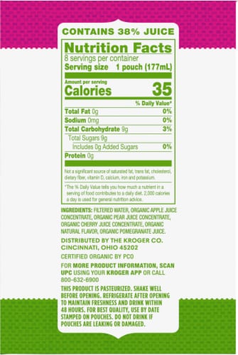 Simple Truth Organic® Pack a Fruit Punch Organic Juice Pouches Perspective: left