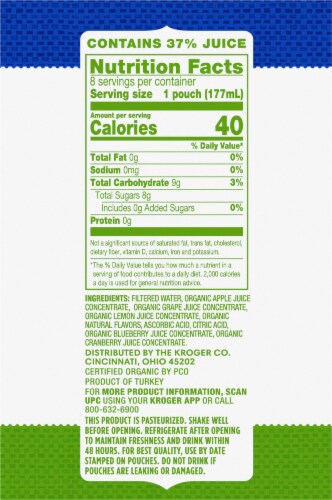 Simple Truth Organic® Blueberry Lemonade Juice Drink Pouches Perspective: left