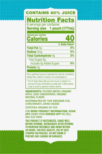 Simple Truth Organic® Apple Juice Pouches Perspective: left