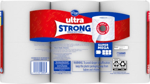 Kroger® Ultra Strong Super Mega Roll Toilet Paper Perspective: left