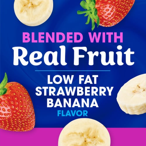 Kroger® Strawberry Banana Blended Low Fat Yogurt Cup Perspective: left